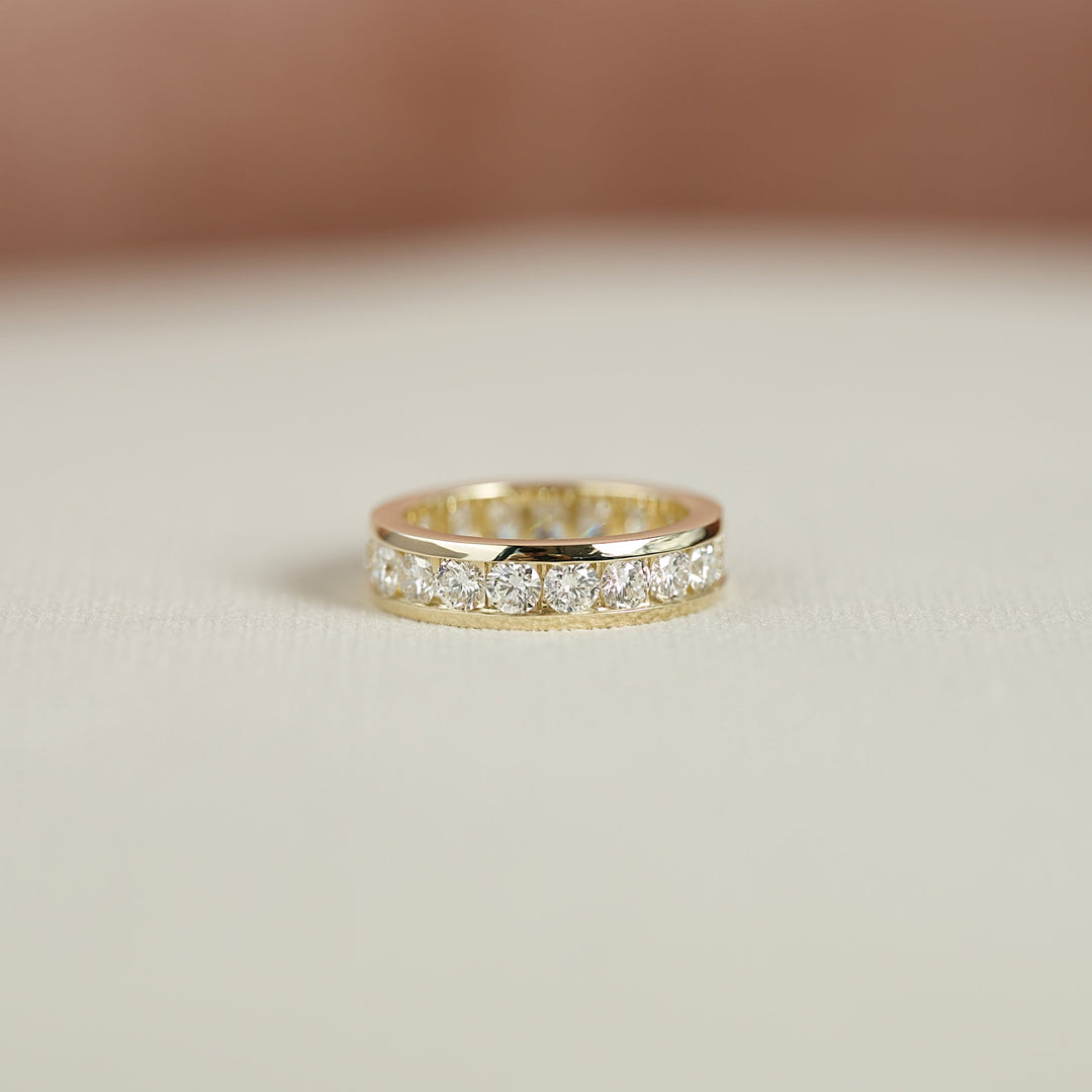 2ct Round Channel Eternity Eternity Rings 18K Gold Round Lab Diamonds#material_18k-gold