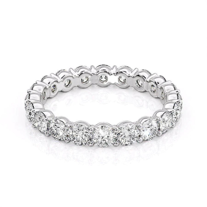 2ct Round Eternity Eternity Rings 14K White Round Lab Diamonds#material_14k-white