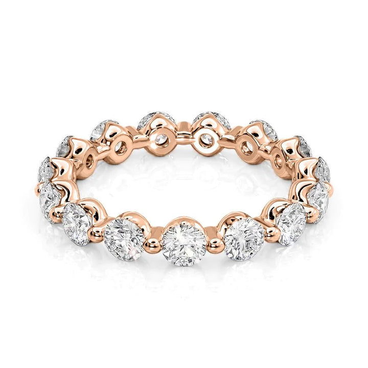 2ct Round Shared Prong Eternity Eternity Rings 14K Rose Round Lab Diamonds#material_14k-rose