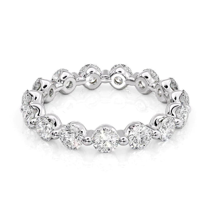 2ct Round Shared Prong Eternity Eternity Rings 14K White Round Lab Diamonds#material_14k-white