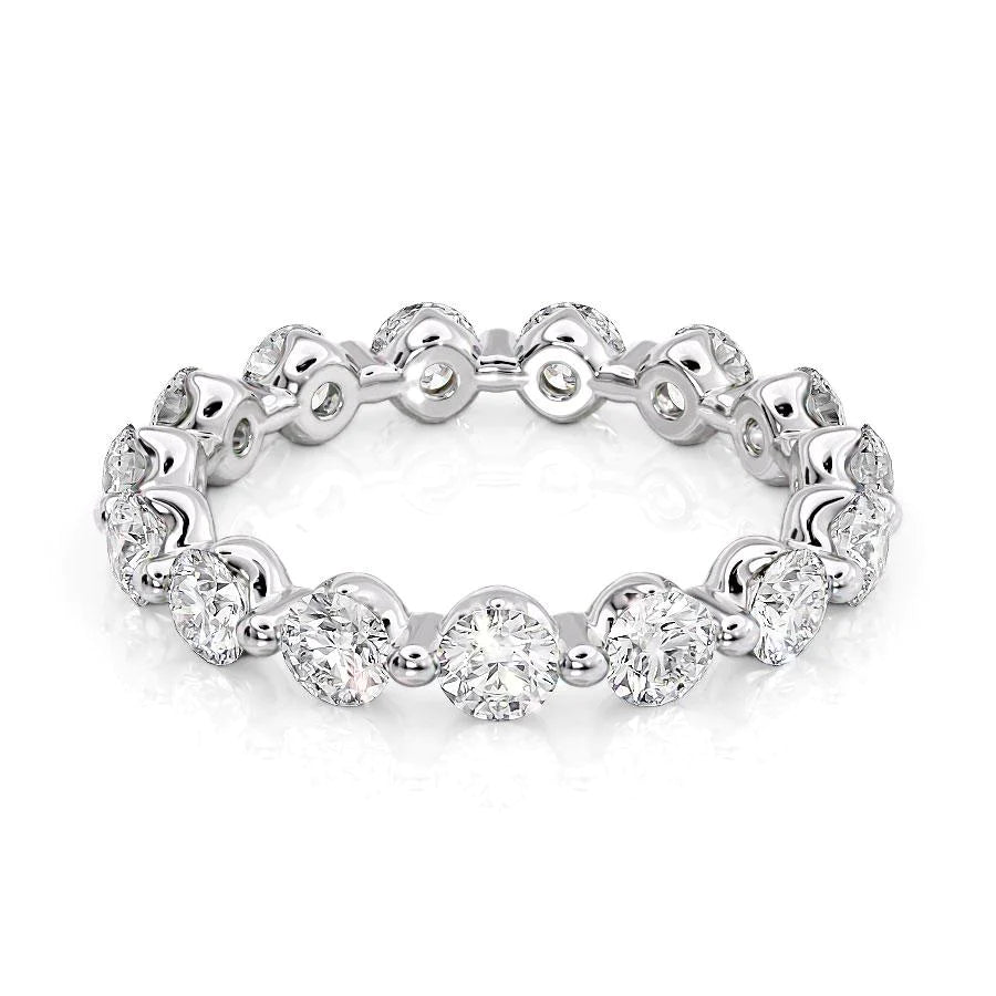 2ct Round Shared Prong Eternity Eternity Rings 18K White Round Lab Diamonds#material_18k-white