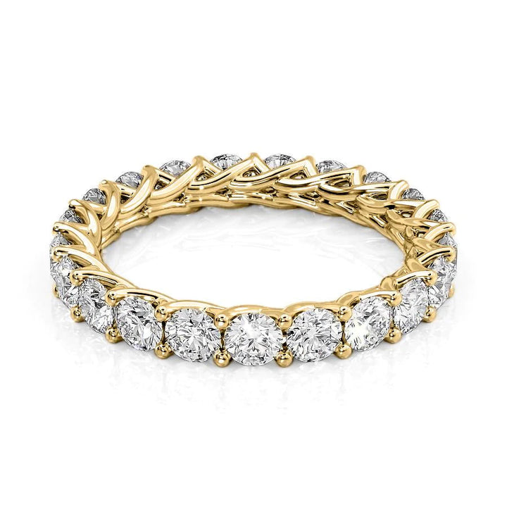 2ct Round Trellis Eternity Eternity Rings 14K Gold Round Lab Diamonds#material_14k-gold