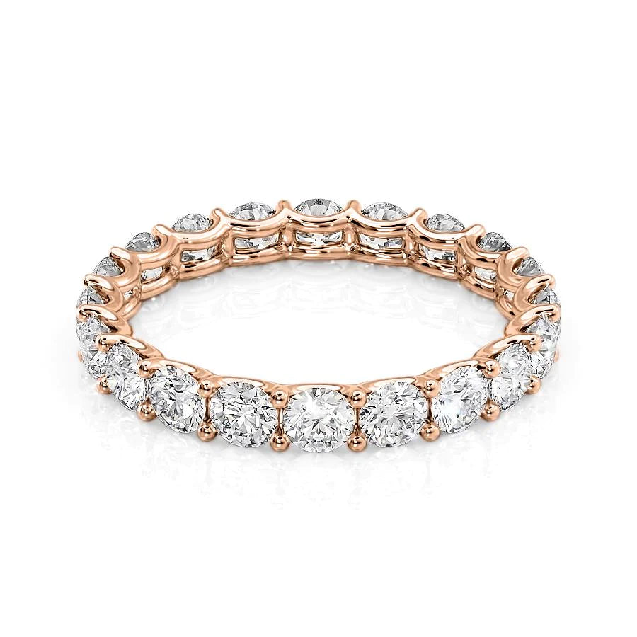 2ct Round U Prong Eternity Eternity Rings 14K Rose Round Lab Diamonds#material_14k-rose