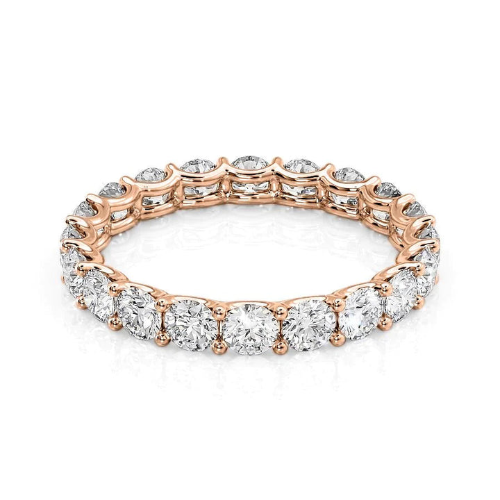 2ct Round U Prong Eternity Eternity Rings 14K Rose Round Lab Diamonds#material_14k-rose