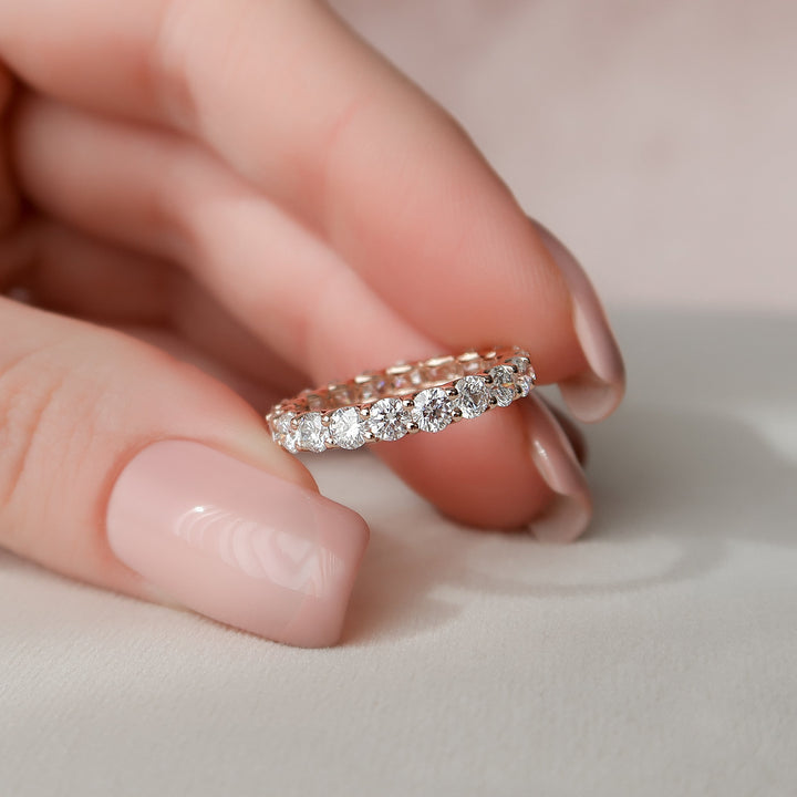 2ct Round U Prong Eternity Eternity Rings 14K Rose Round Lab Diamonds#material_14k-rose