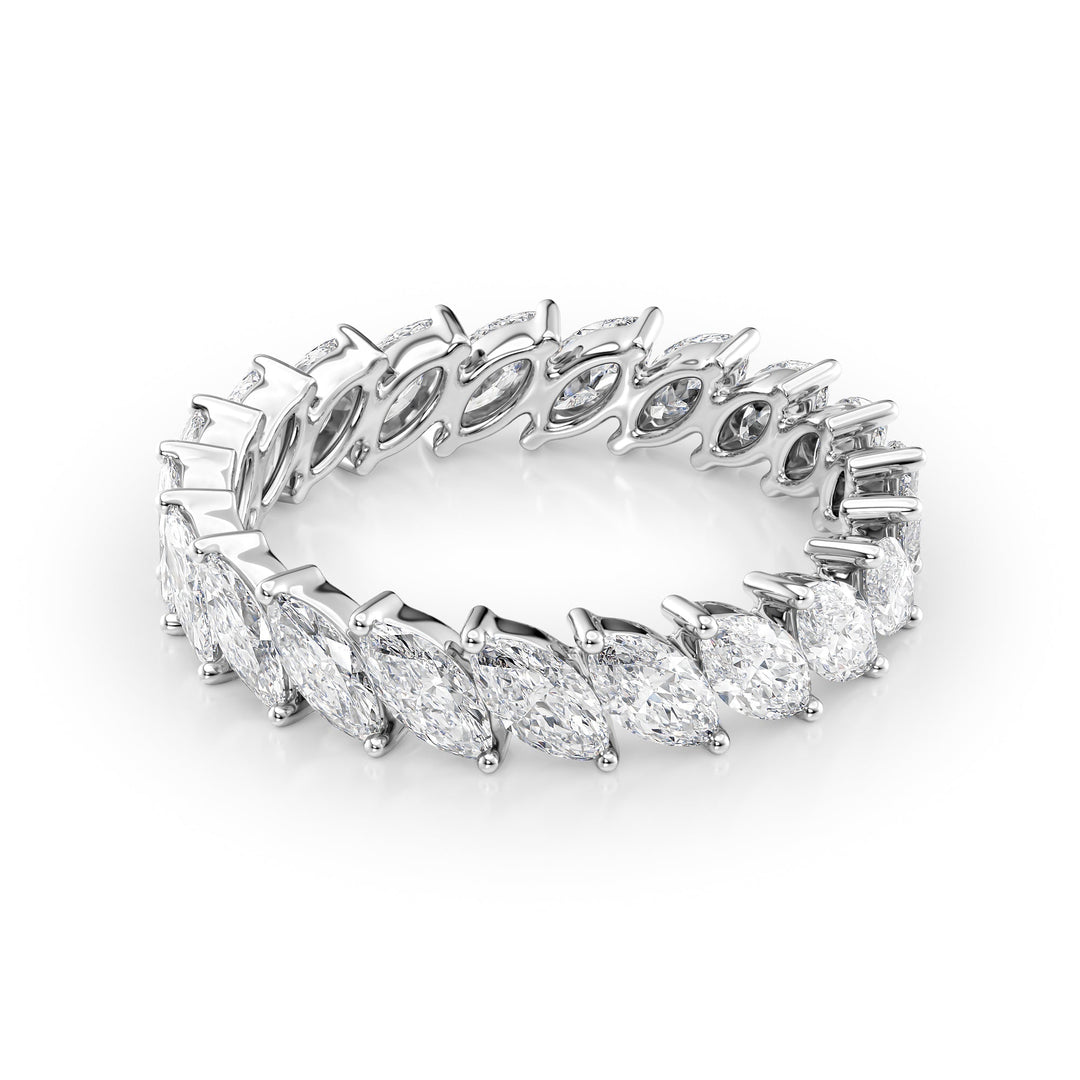 2ct Slanted Marquise Eternity Eternity Rings 14K White Marquise Lab Diamonds#material_14k-white