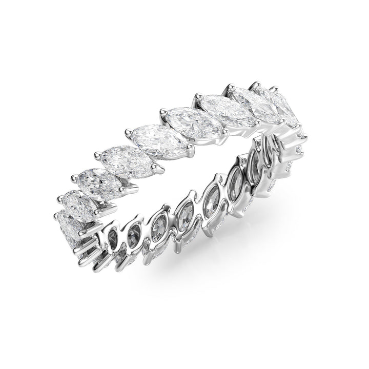 2ct Slanted Marquise Eternity Eternity Rings 14K White Marquise Lab Diamonds#material_14k-white