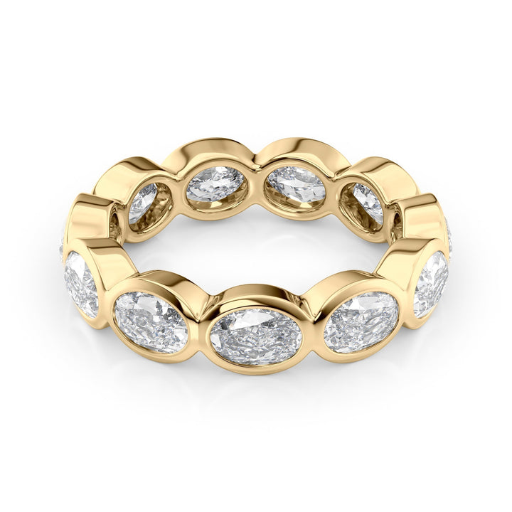 3.3ct East West Oval Bezel Eternity Eternity Rings 14K Gold Oval Lab Diamonds#material_14k-gold