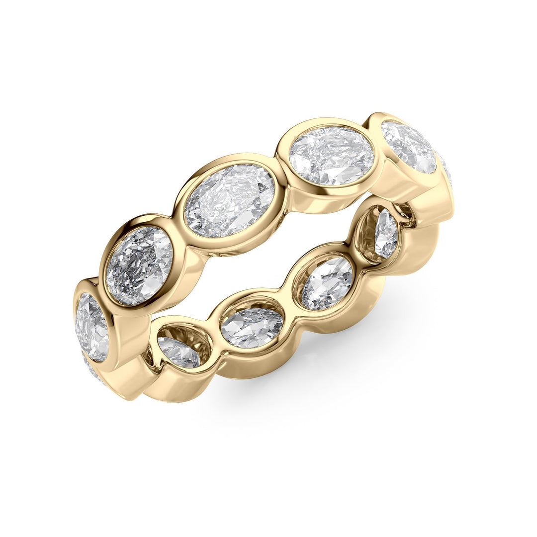 3.3ct East West Oval Bezel Eternity Eternity Rings 14K Gold Oval Lab Diamonds#material_14k-gold