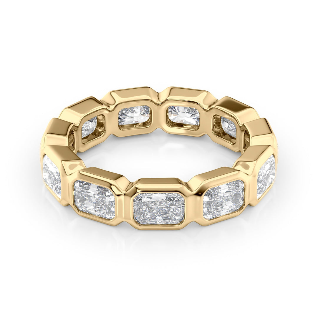 3.3ct East West Radiant Bezel Eternity Eternity Rings 14K Gold Radiant Lab Diamonds#material_14k-gold