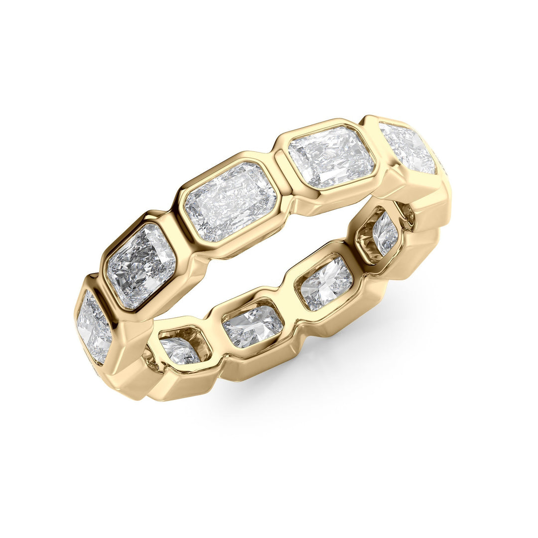 3.3ct East West Radiant Bezel Eternity Eternity Rings 14K Gold Radiant Lab Diamonds#material_14k-gold