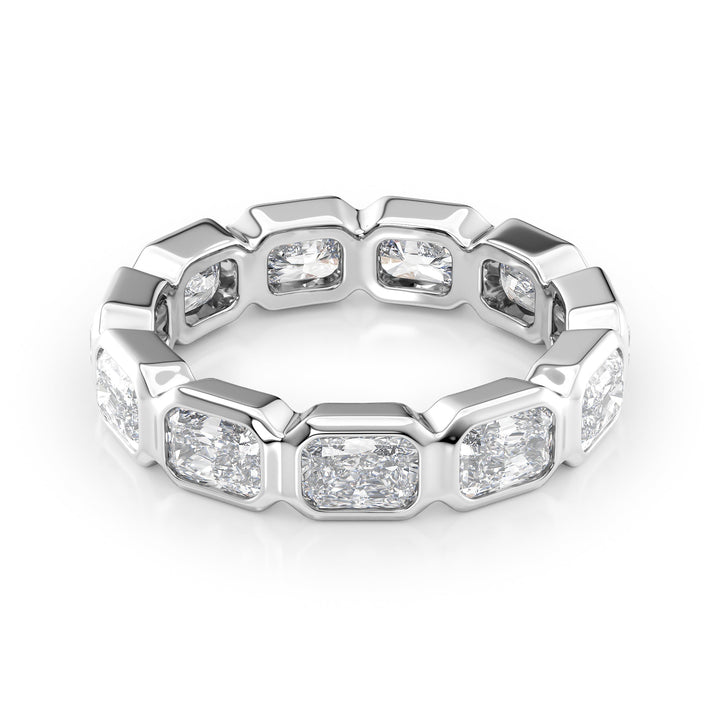 3.3ct East West Radiant Bezel Eternity Eternity Rings 14K White Radiant Lab Diamonds#material_14k-white