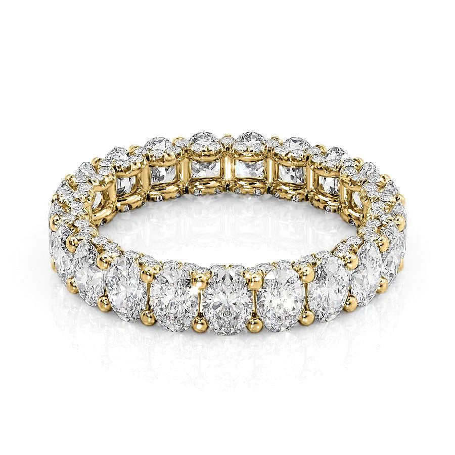 3.3ct Oval U Pave Prong Eternity Eternity Rings 14K Gold Oval Lab Diamonds#material_14k-gold