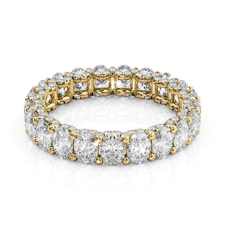 3.3ct Oval U Pave Prong Eternity Eternity Rings 18K Gold Oval Lab Diamonds#material_18k-gold