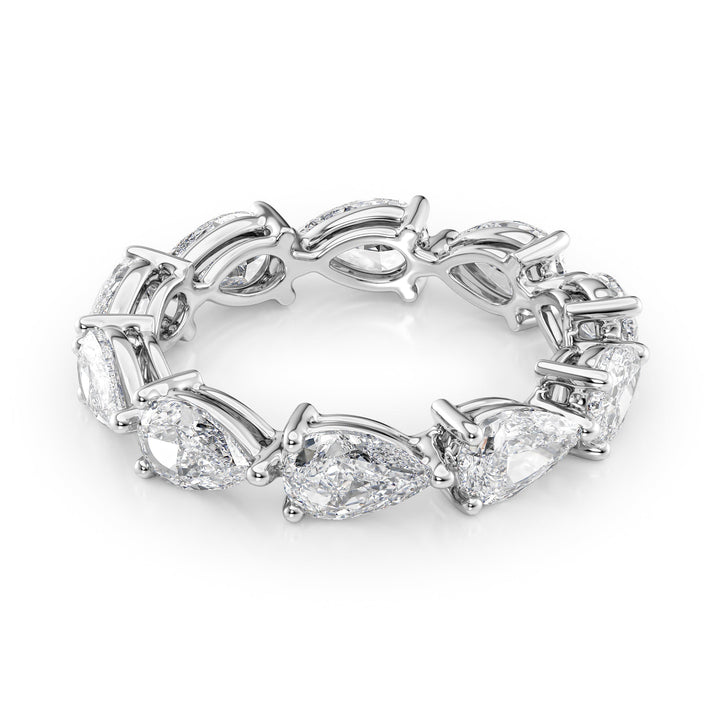 3.5ct East West Pear Eternity Eternity Rings 14K White Pear Lab Diamonds#material_14k-white