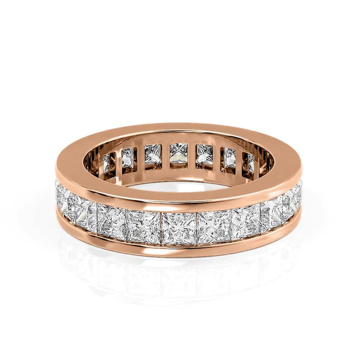 3.5ct Princess Channel Eternity Eternity Rings 14K Rose Princess Lab Diamonds#material_14k-rose