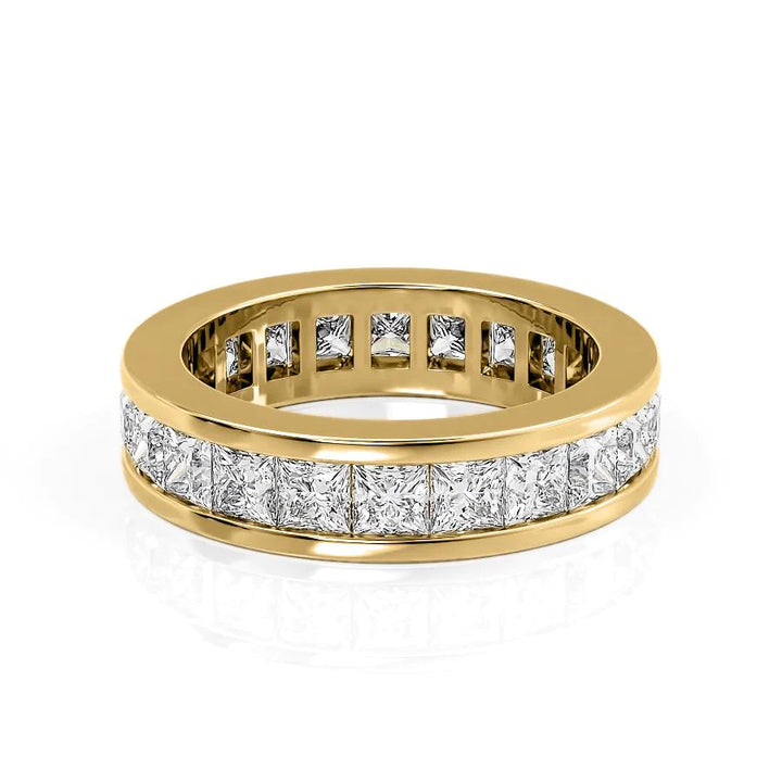 3.5ct Princess Channel Eternity Eternity Rings 18K Gold Princess Lab Diamonds#material_18k-gold