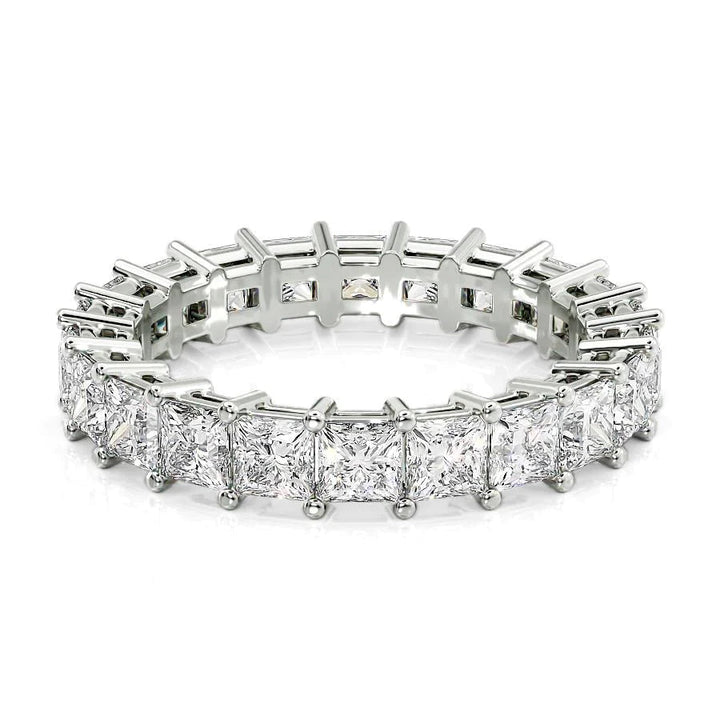 3.5ct Princess Eternity Eternity Rings 14K White Princess Lab Diamonds#material_14k-white