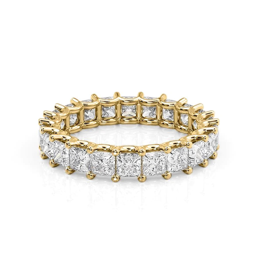 3.5ct Princess U Prong Eternity Eternity Rings 14K Gold Princess Lab Diamonds#material_14k-gold