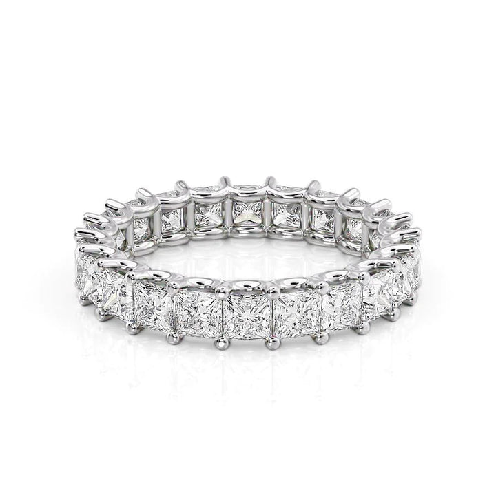 3.5ct Princess U Prong Eternity Eternity Rings 14K White Princess Lab Diamonds#material_14k-white