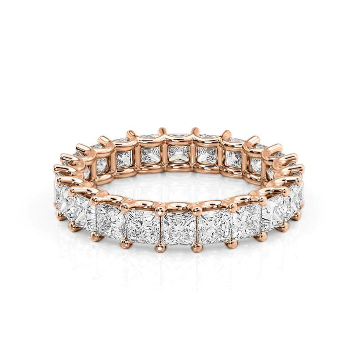 3.5ct Princess U Prong Eternity Eternity Rings 18K Rose Princess Lab Diamonds#material_18k-rose