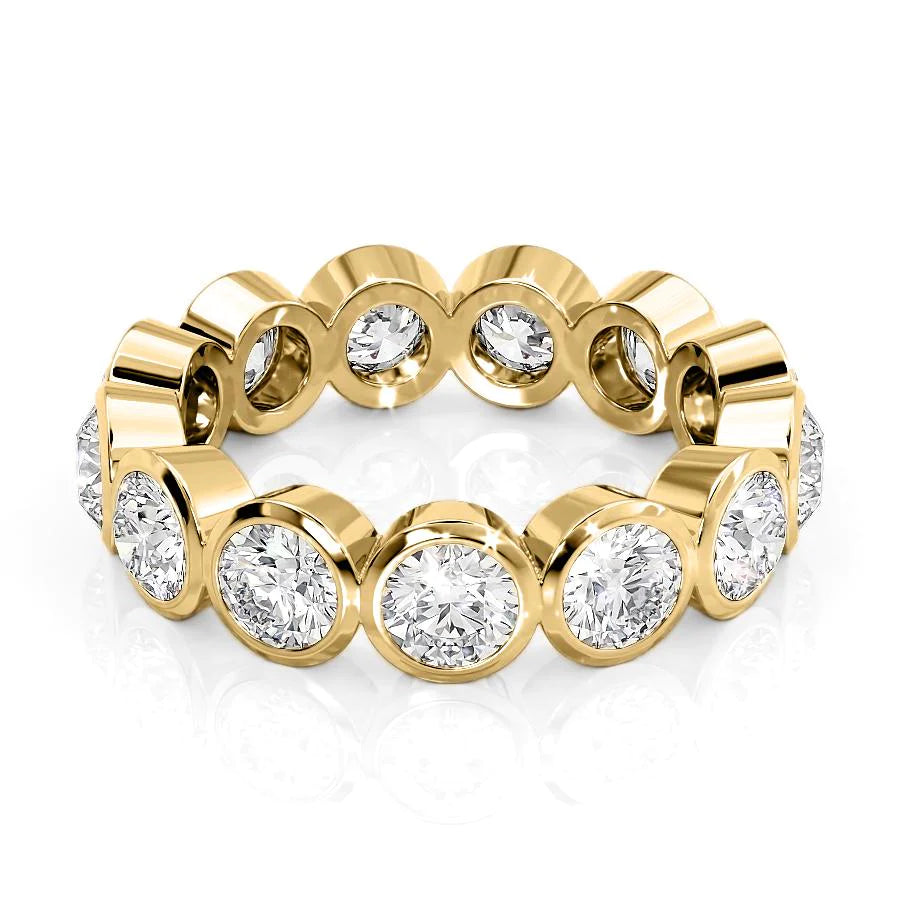 3.5ct Round Bezel Eternity Eternity Rings 14K Gold Round Lab Diamonds#material_14k-gold