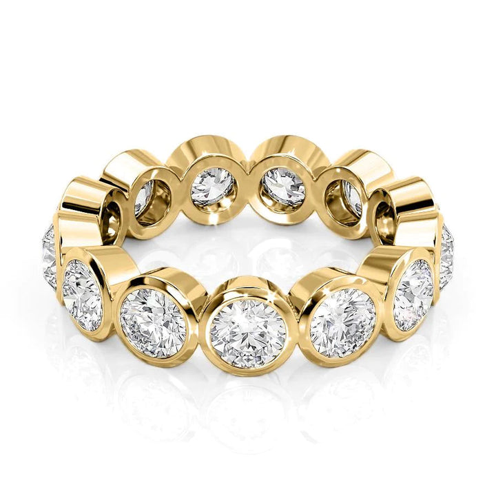 3.5ct Round Bezel Eternity Eternity Rings 14K Gold Round Lab Diamonds#material_14k-gold