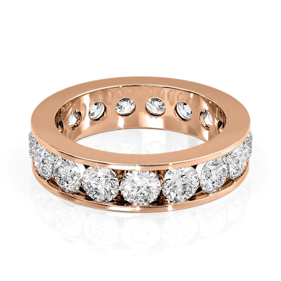 3.5ct Round Channel Eternity Eternity Rings 14K Rose Round Lab Diamonds#material_14k-rose