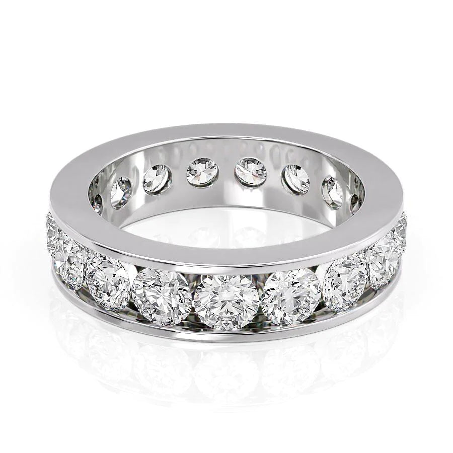 3.5ct Round Channel Eternity Eternity Rings 14K White Round Lab Diamonds#material_14k-white