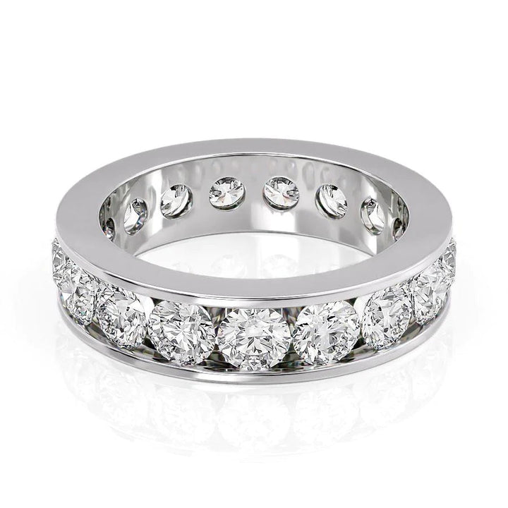 3.5ct Round Channel Eternity Eternity Rings 14K White Round Lab Diamonds#material_14k-white