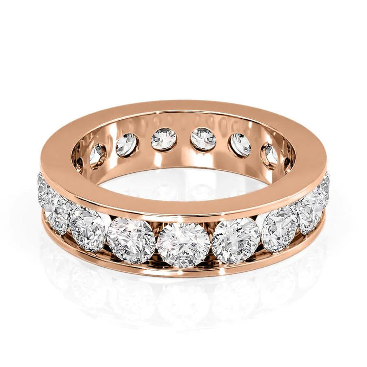 3.5ct Round Channel Eternity Eternity Rings 18K Rose Round Lab Diamonds#material_18k-rose