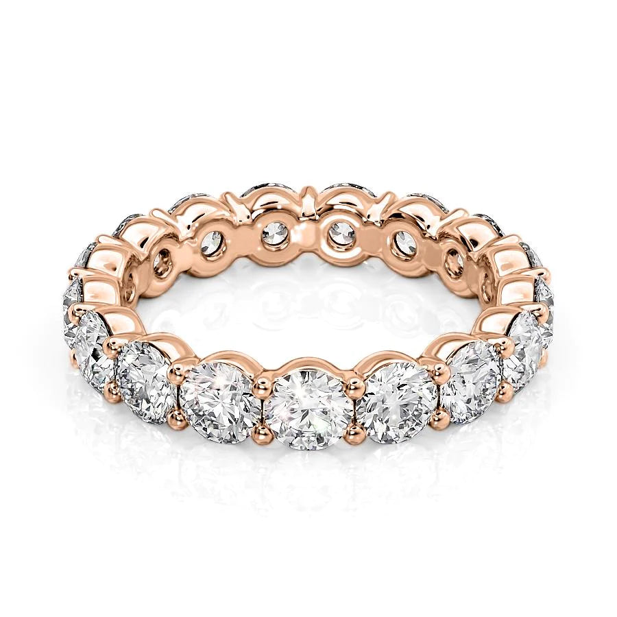 3.5ct Round Eternity Eternity Rings 14K Rose Round Lab Diamonds#material_14k-rose