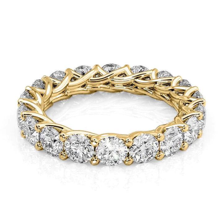 3.5ct Round Trellis Eternity Eternity Rings 14K Gold Round Lab Diamonds#material_14k-gold