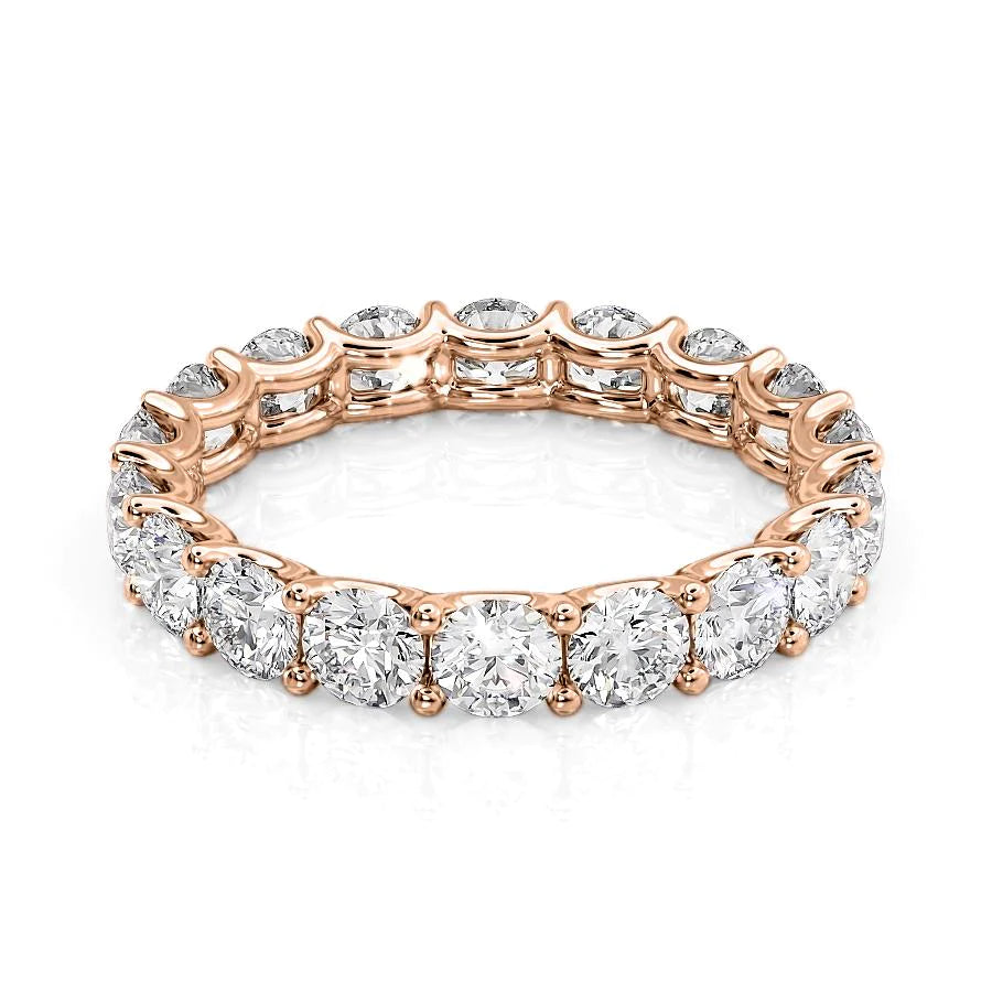 3.5ct Round U Prong Eternity Eternity Rings 14K Rose Round Lab Diamonds#material_14k-rose