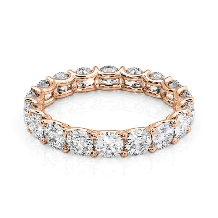 3.5ct Round U Prong Eternity Eternity Rings 18K Rose Round Lab Diamonds#material_18k-rose