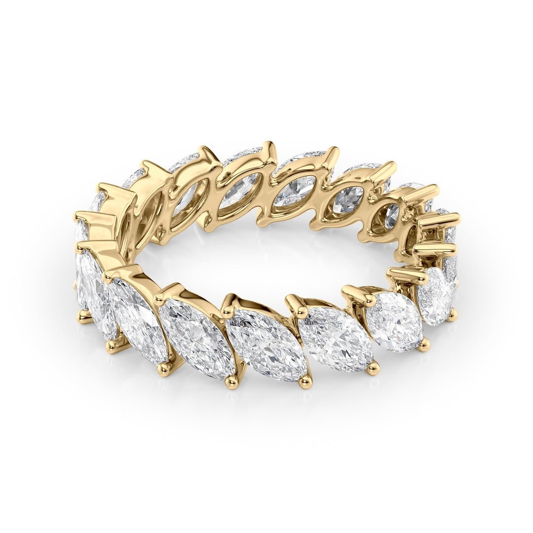 3.5ct Slanted Marquise Eternity Eternity Rings 14K Gold Marquise Lab Diamonds#material_14k-gold