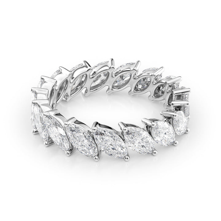 3.5ct Slanted Marquise Eternity Eternity Rings 14K White Marquise Lab Diamonds#material_14k-white