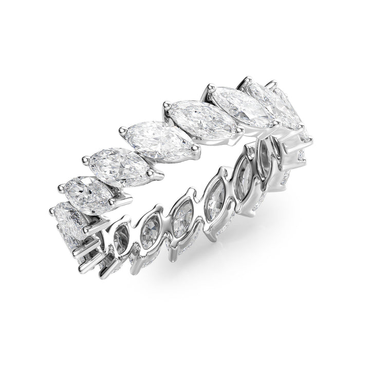 3.5ct Slanted Marquise Eternity Eternity Rings 14K White Marquise Lab Diamonds#material_14k-white