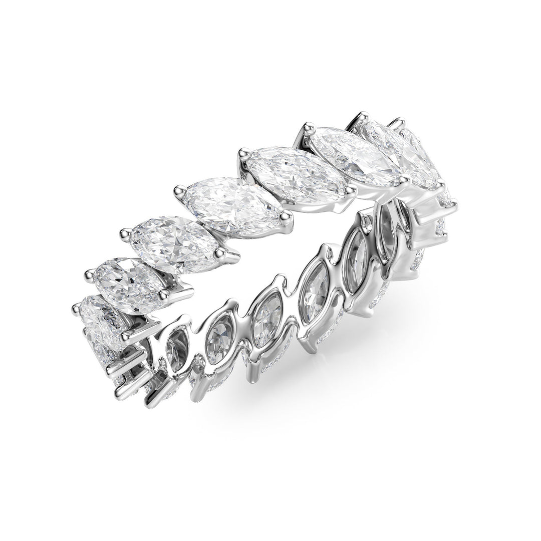 3.5ct Slanted Marquise Eternity Eternity Rings 18K White Marquise Lab Diamonds#material_18k-white