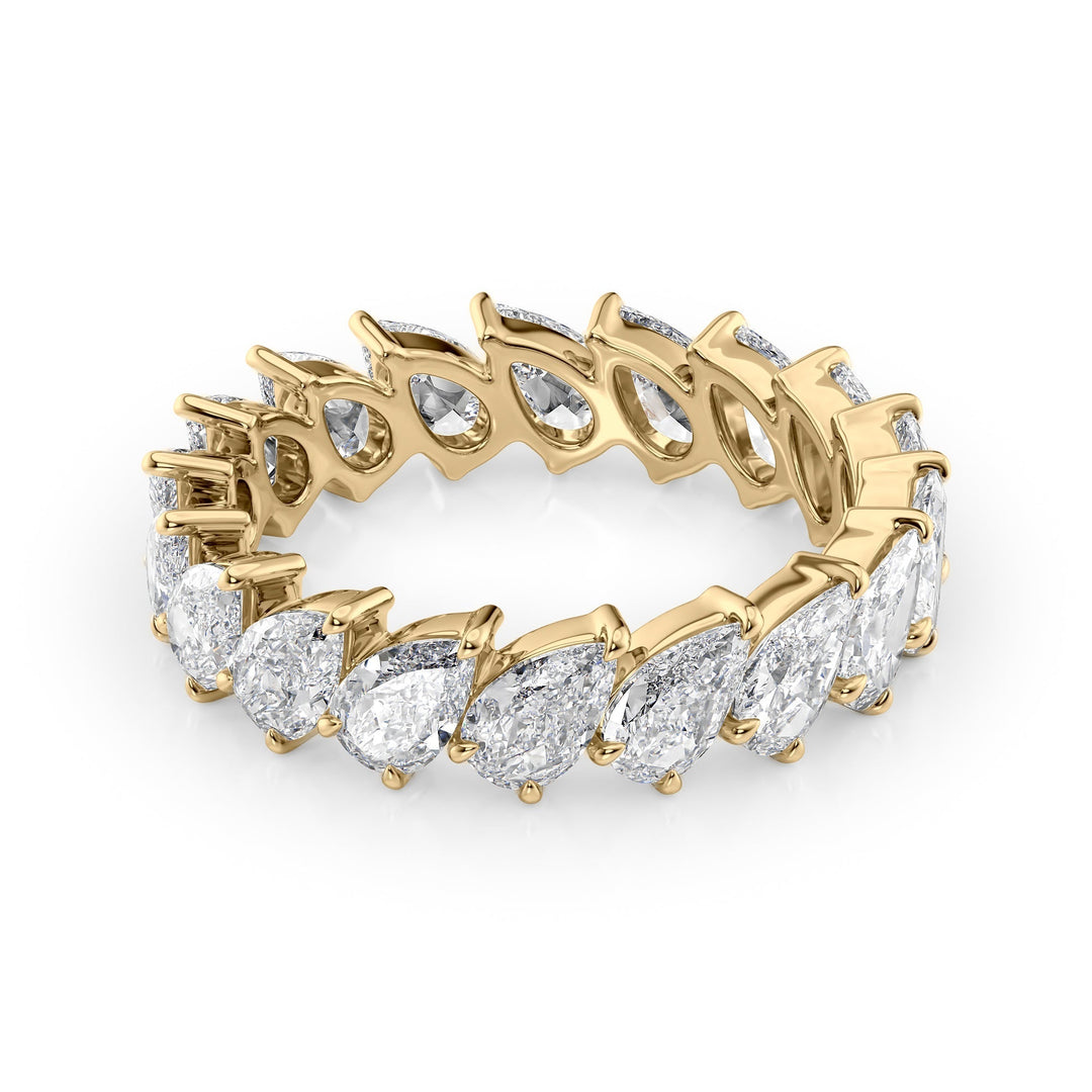 3.5ct Slanted Pear Eternity Eternity Rings 14K Gold Pear Lab Diamonds#material_14k-gold