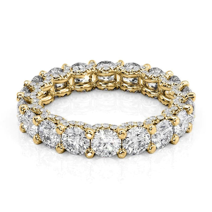 3.8ct Round U Pave Prong Eternity Eternity Rings 14K Gold Round Lab Diamonds#material_14k-gold