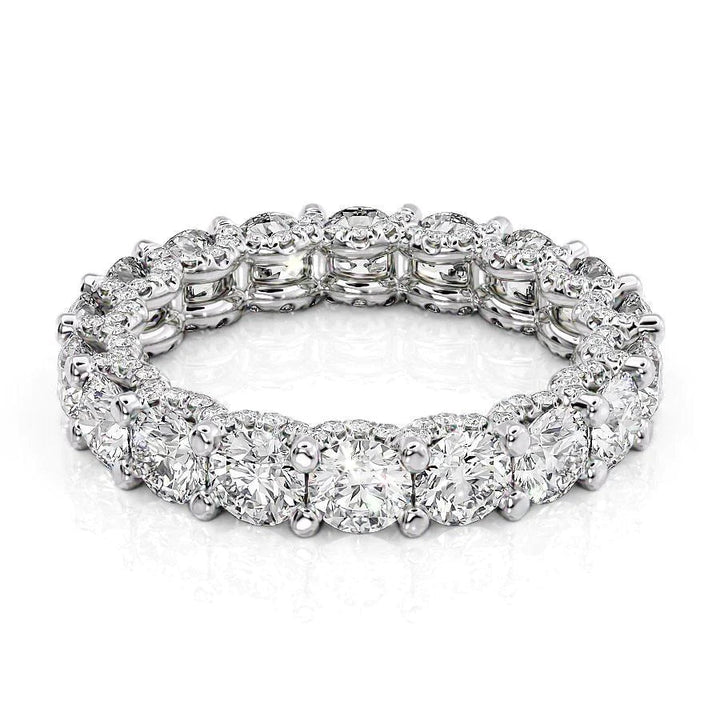 3.8ct Round U Pave Prong Eternity Eternity Rings 14K White Round Lab Diamonds#material_14k-white