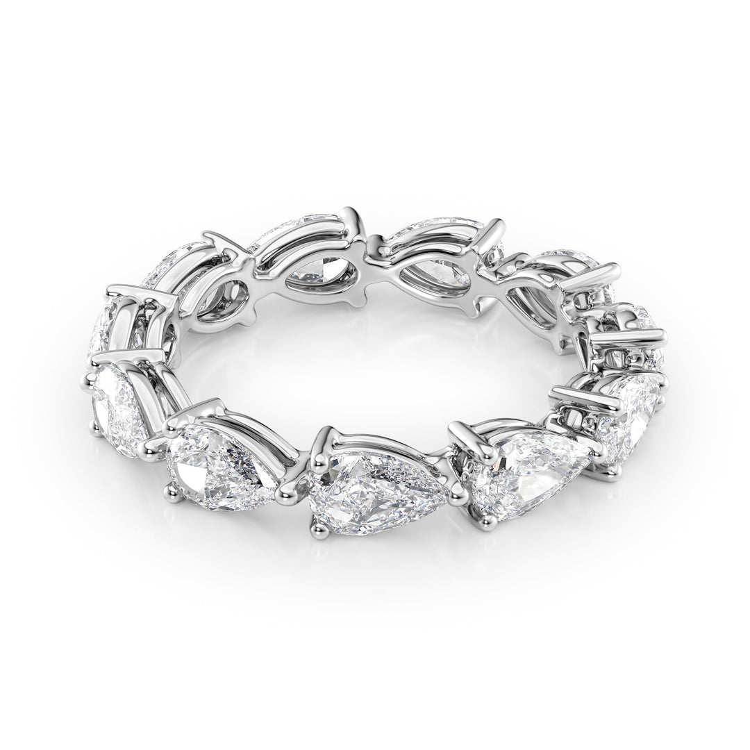 3ct East West Pear Eternity Eternity Rings 14K White Pear Lab Diamonds#material_14k-white