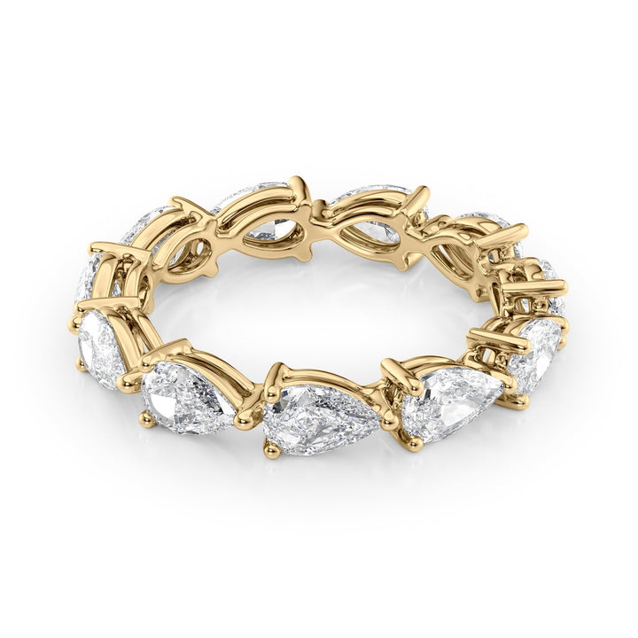 3ct East West Pear Eternity Eternity Rings 18K Gold Pear Lab Diamonds#material_18k-gold