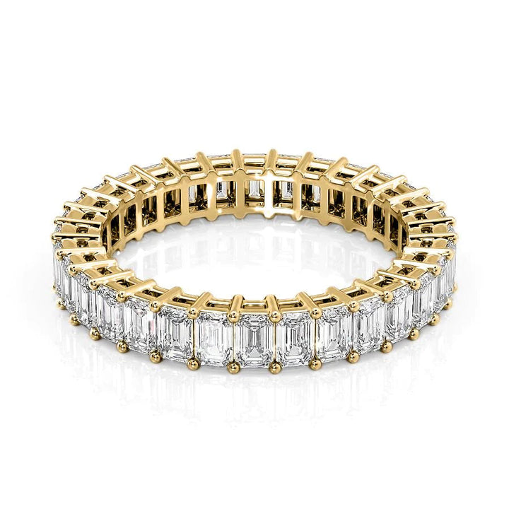 3ct Emerald Eternity Eternity Rings 14K Gold Emerald Lab Diamonds#material_14k-gold