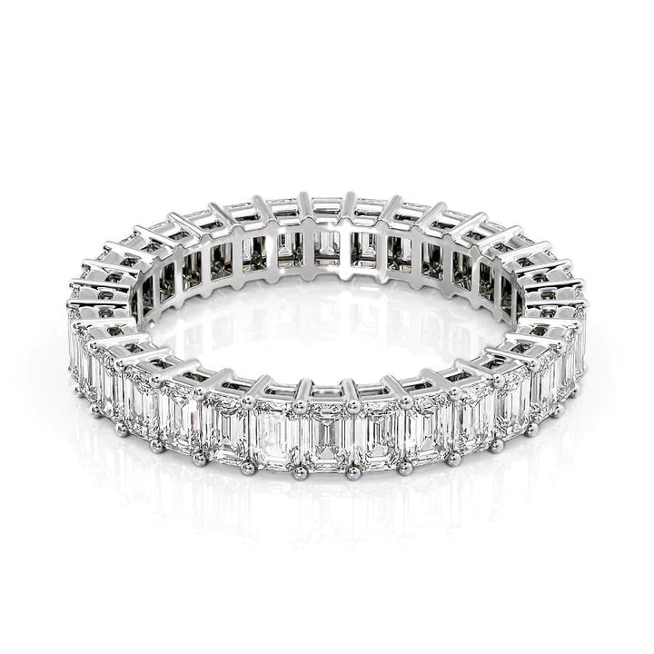 3ct Emerald Eternity Eternity Rings 14K White Emerald Lab Diamonds#material_14k-white