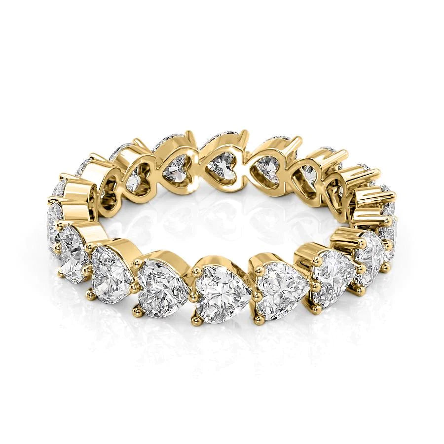 3ct Heart Shared Prong Eternity Eternity Rings 14K Gold Heart Lab Diamonds#material_14k-gold