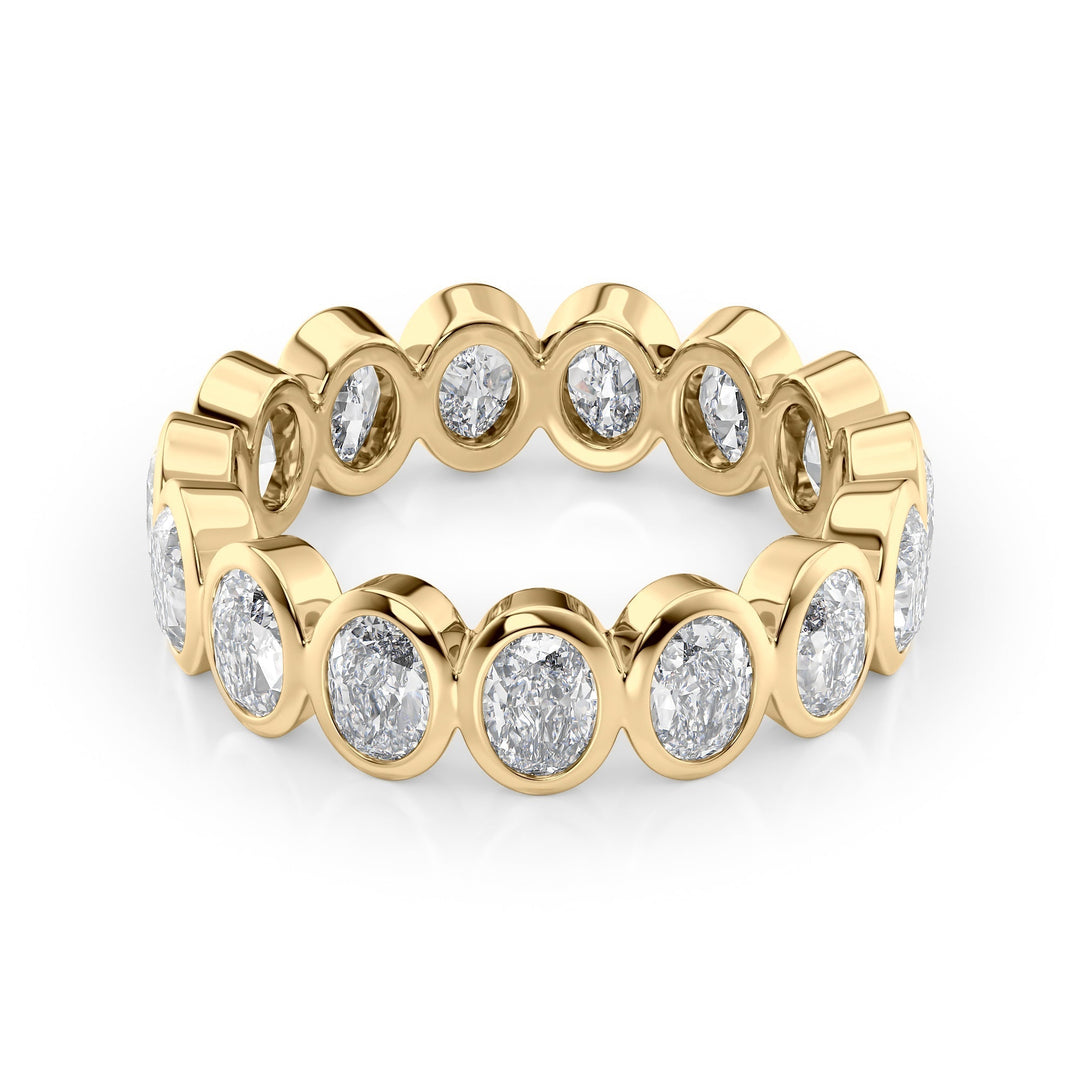 3ct Oval Bezel Eternity Eternity Rings 14K Gold Oval Lab Diamonds#material_14k-gold