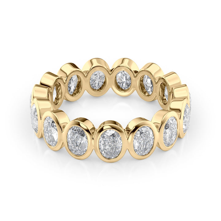 3ct Oval Bezel Eternity Eternity Rings 14K Gold Oval Lab Diamonds#material_14k-gold