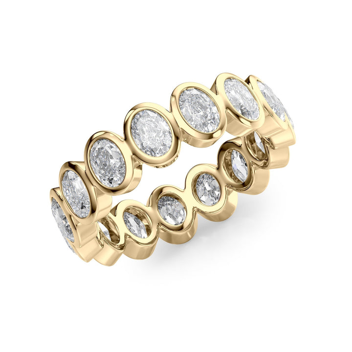 3ct Oval Bezel Eternity Eternity Rings 14K Gold Oval Lab Diamonds#material_14k-gold